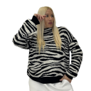 maglione con fantasia zebrata safari